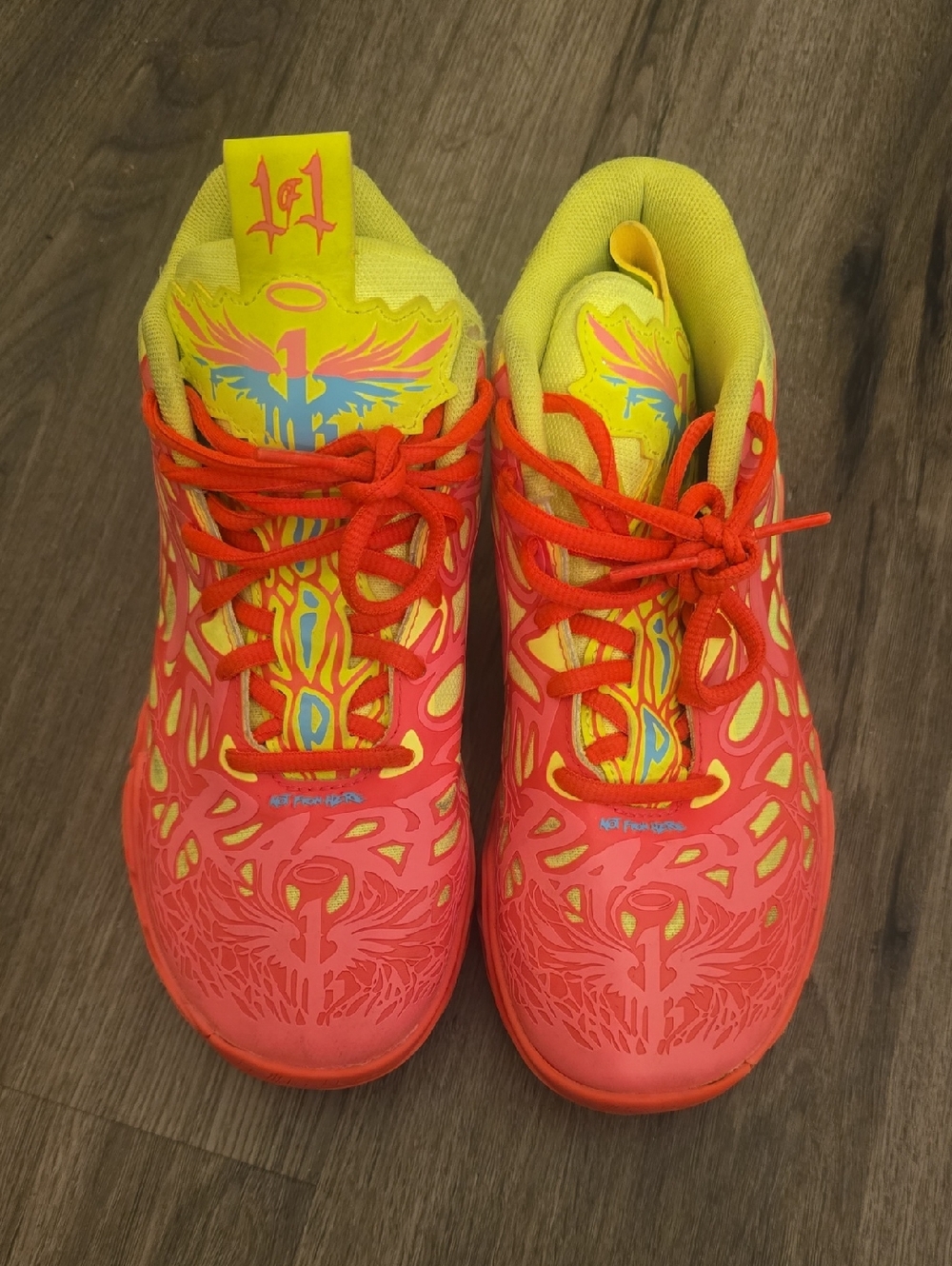 LMELO Puma Neon Pink & Yellow Basketball Sneakers